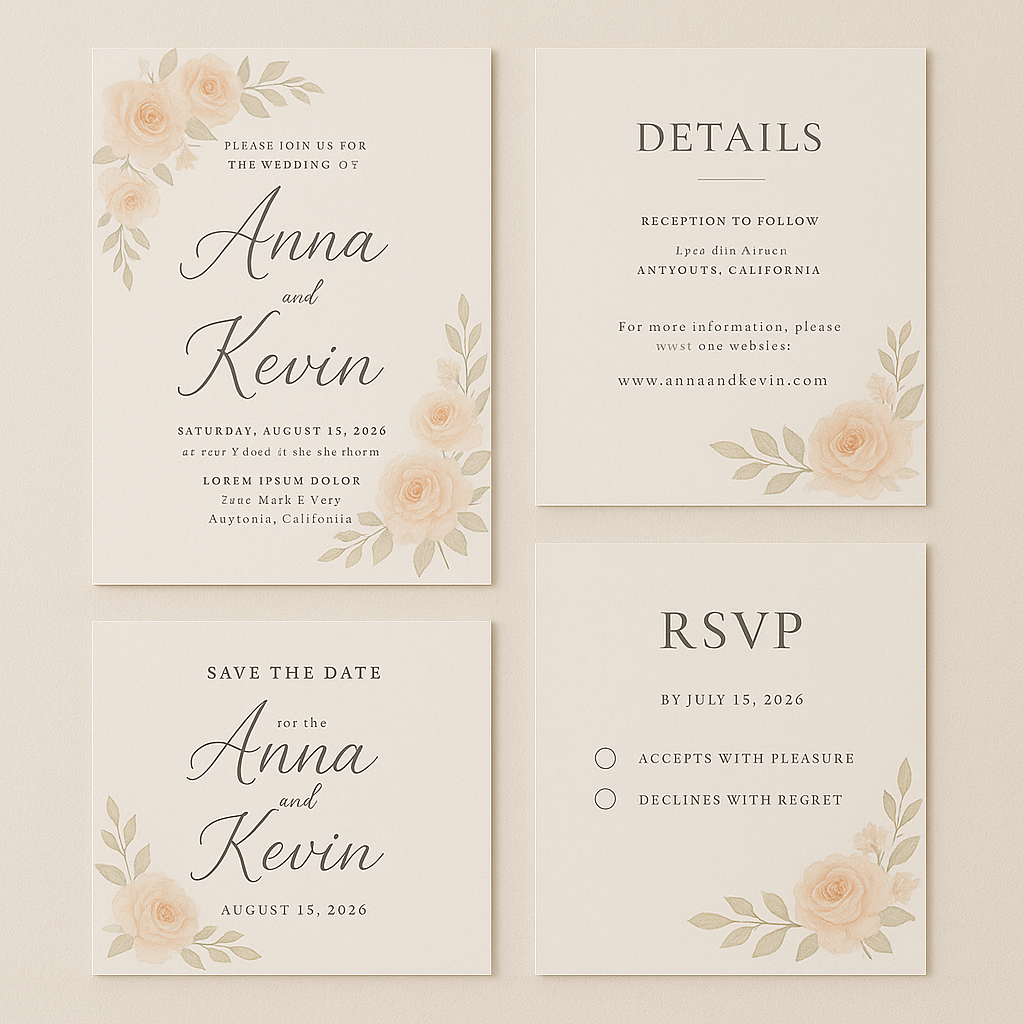 contoh isi undangan pernikahan formal dan elegan dalam desain minimalis