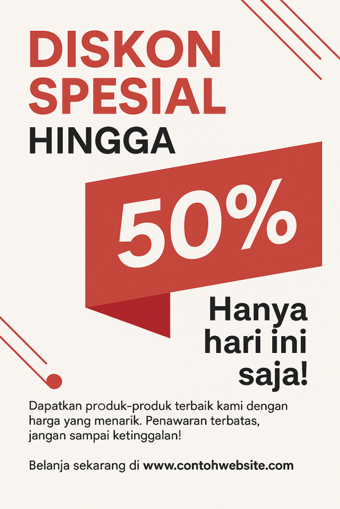 contoh poster promo sederhana untuk pemula