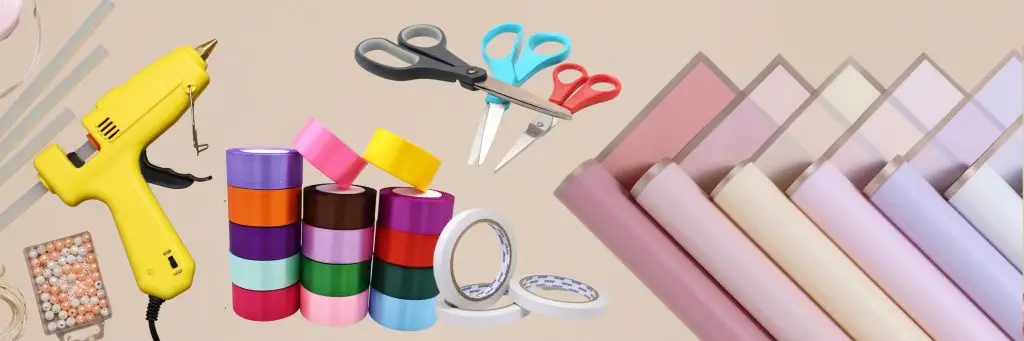 alat-alat yang digunakan untuk panduan membuat buket