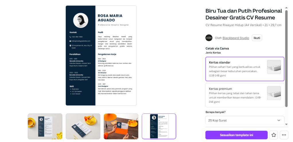 Cara Memilih Template Canva Gratis Berkualitas - CV / Resume Profesional