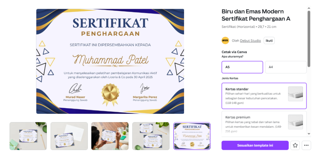Cara Memilih Template Canva Gratis Berkualitas - Sertifikat dan Piagam