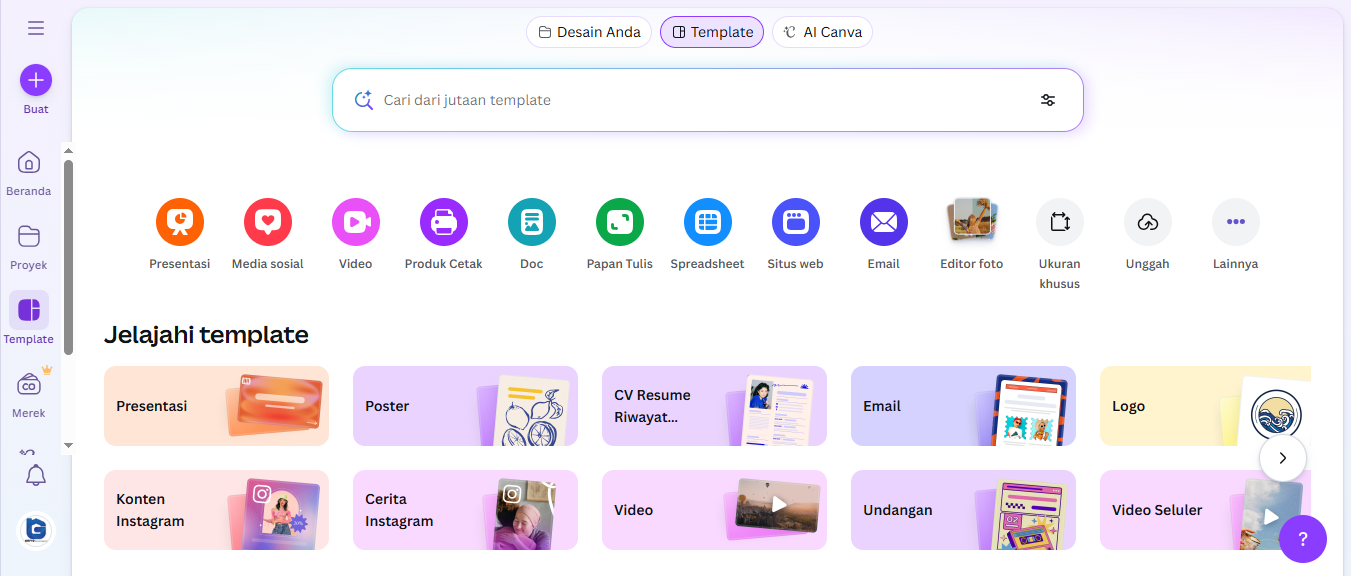 Halaman Template Canva