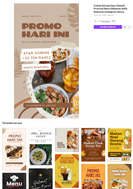 Template canva gratis promo hari ini